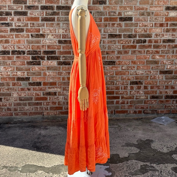 SOLD ELSEWHERE Versona orange sleeveless floral patterned maxidress / XL / EUC - Picture 9 of 12